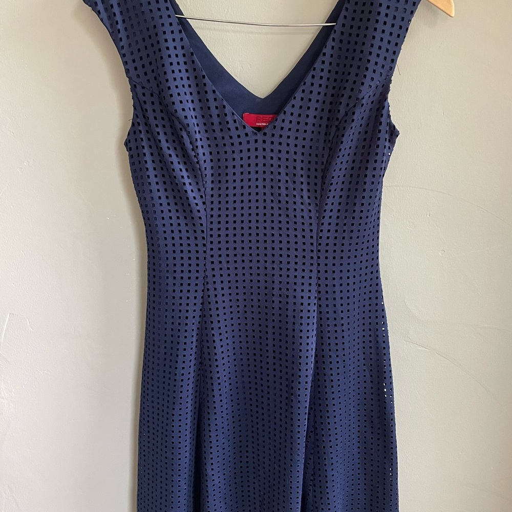 Elegant Navy Sleeveless Mini Dress